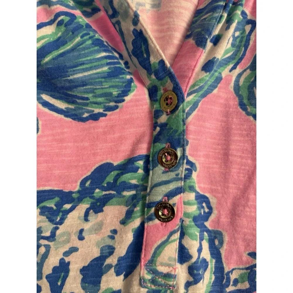 Lilly Pulitzer Essie Princess‎ Pink Seashell Beach Sleeveless Dress V-Neck XS - Picture 4 of 11
